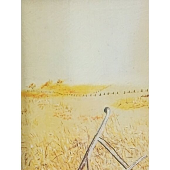 Vintage Phil Prentice 1976 Farm Scene Print In Rustic Wooden Frame - Picture 6 of 8